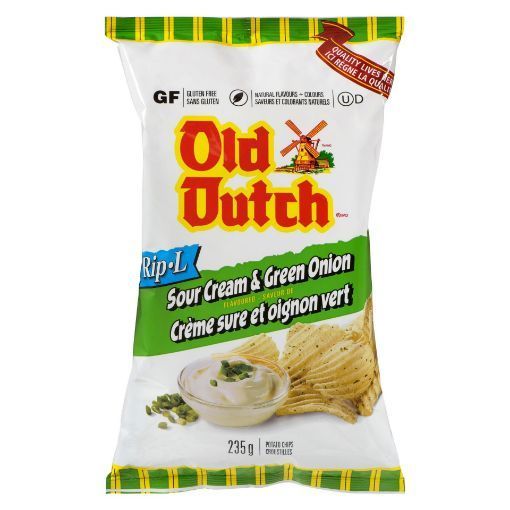 Picture of OLD DUTCH RIP-L CHIPS - SOUR CREAM and GREEN ONION 235GR